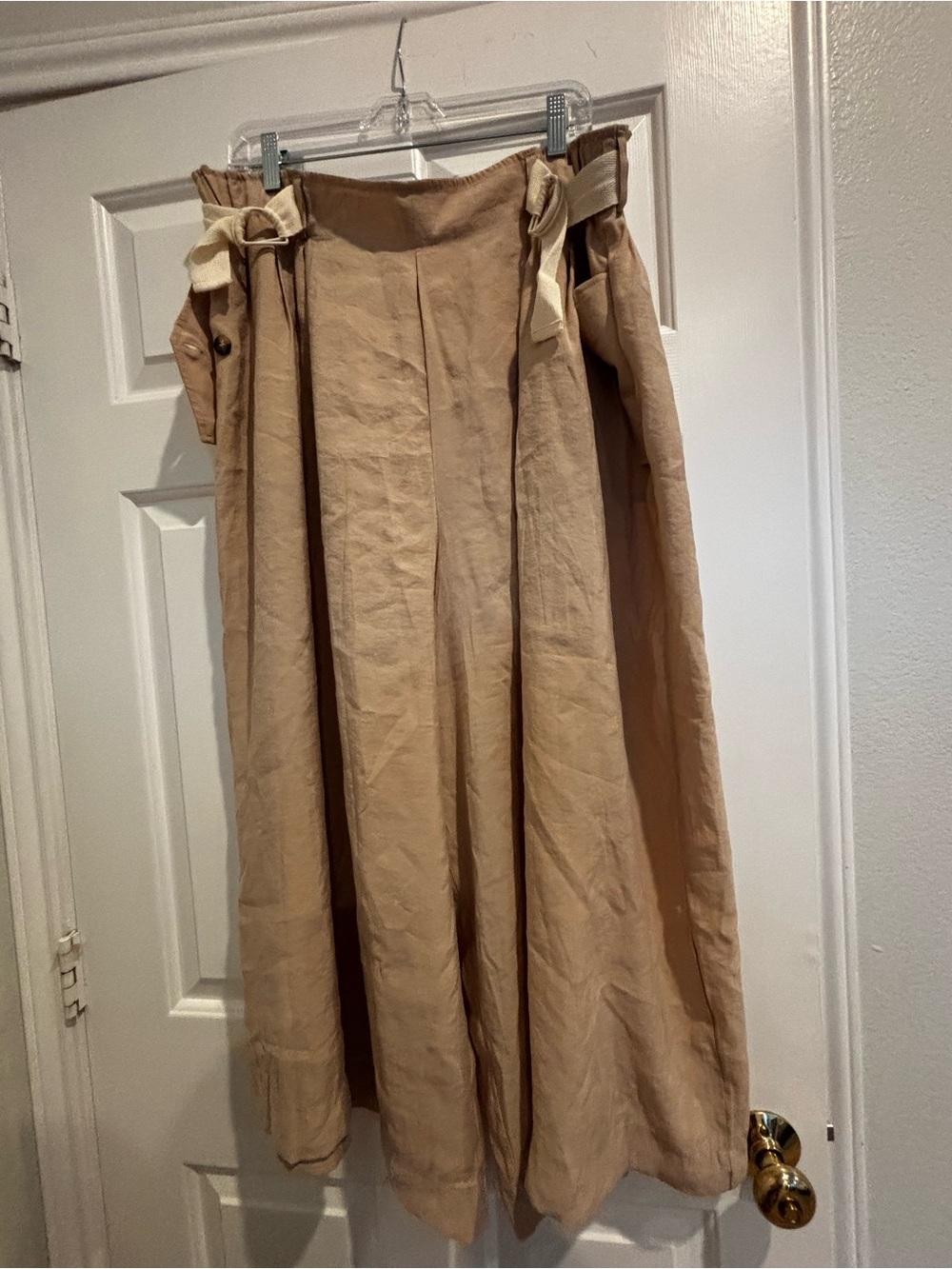 Anthropologie super Wide-Leg Linen-Blend cropped Pants
